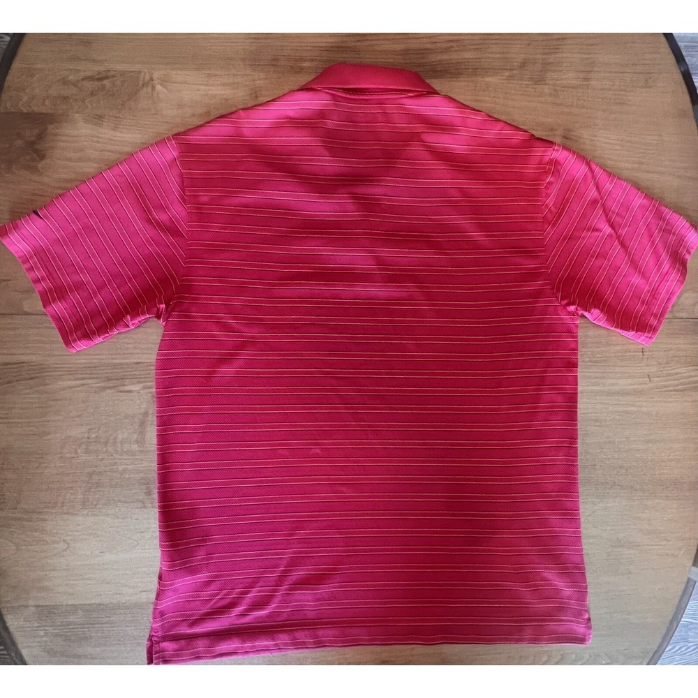 Nike Golf Nike FIT DRY Short Sleeve Polo Shirt Red Striped Size L Mens - Picture 9 of 10